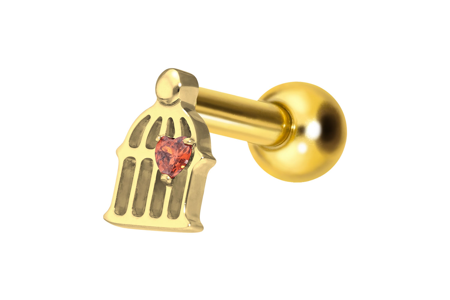 Titan Ohrpiercing mit Innengewinde KÄFIG